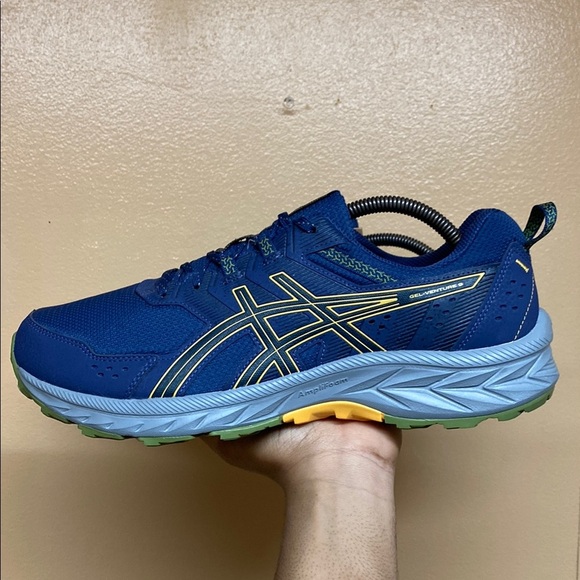 ASICS Gel-Venture 9 Men's Blue Yellow Gray Green Running Sneakers - Picture 3 of 17